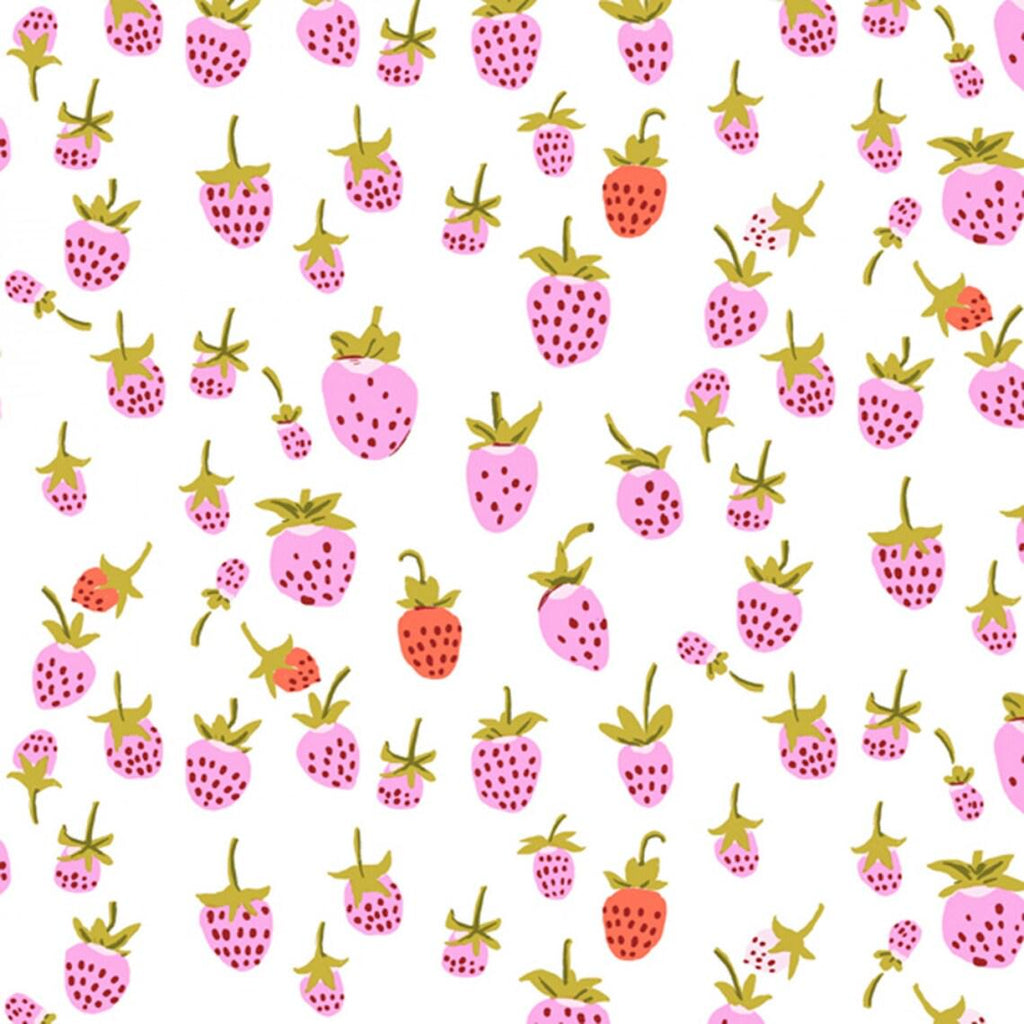 Lilac Strawberry on Cream from Heather Ross' 20th Anniversary Edition; Sold in Half Yard Increments