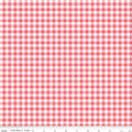 Summer Skies and Fireflies Gingham Print in Tea Rose by Gracey Larson of Burlap and Blossom; Sold in Half Yard Increments