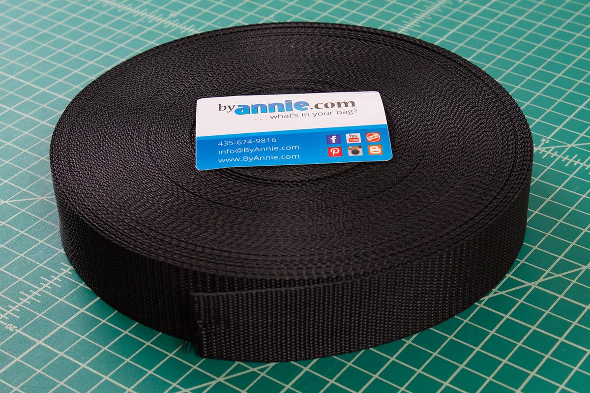 ByAnnie Polypro Strapping in 1" or 1.5" sizes, Choose White or Black; Sold in 3 Yard Increments
