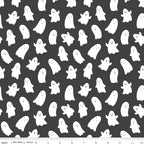 Hey Pumpkin Ghosts on Charcoal by My Mind's Eye; Sold in Half Yard Increments