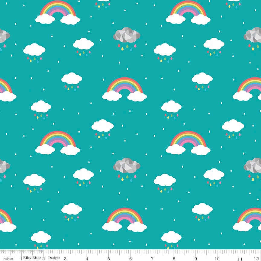 Dream In Color - Vivid Teal Blue by Kristy Lea of Quiet Play; Sold in Half Yard Increments