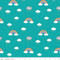 Dream In Color - Vivid Teal Blue by Kristy Lea of Quiet Play; Sold in Half Yard Increments