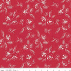 Sketches on Red from Berry Market by Beverly McCullough of Flamingo Toes; Sold in Half Yard Increments