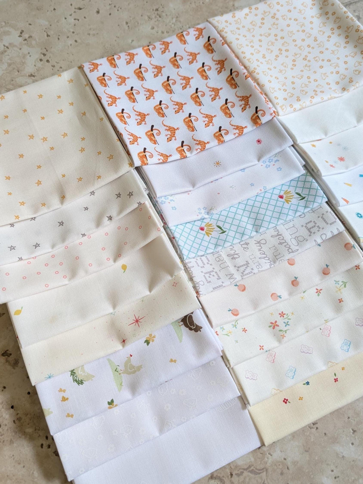 Quilt Kit for Scrappy Pineapple Love Quilt by Maker Valley; Includes 25 LVs, 12 Yellows, 10 Greens, and 10 Oranges; Finishes at ~ 54" x 76"