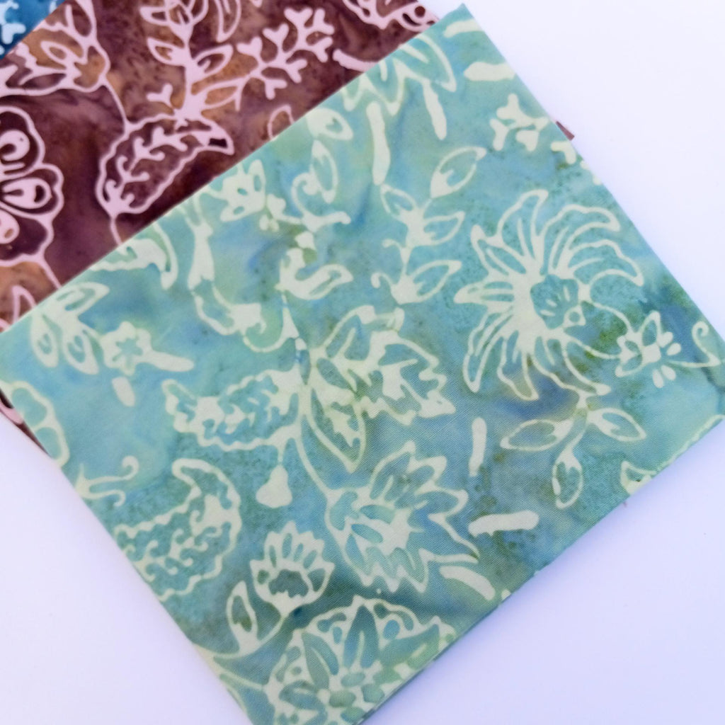 Fat Quarter Bundle: Victorian Garden Expressions Batiks by Riley Blake Designs, Quilting Fabric 4 Piece Bundle; Cotton Batiks