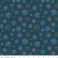 Sweet Freedom Fireworks on Navy Blue Oxford Sparkle by Beverly McCullough of Flamingo Toes; Sold in Half Yard Increments