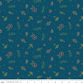 Market Street Embroidery on Navy Blue by Heather Peterson of Anka's Treasures for Riley Blake Designs; Sold in Half Yard Increments