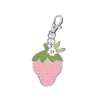 Pink Strawberry Enamel Happy Charm for Cookbook Collection by Lori Holt of Bee in my Bonnet; Approx. 1" x 1 1/2" zipper pull