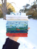 Winter Mix Fat Quarter Bundle with pieces from Lori Holt and Heather Peterson; 15 piece bundle, approx. 18" x 21" each