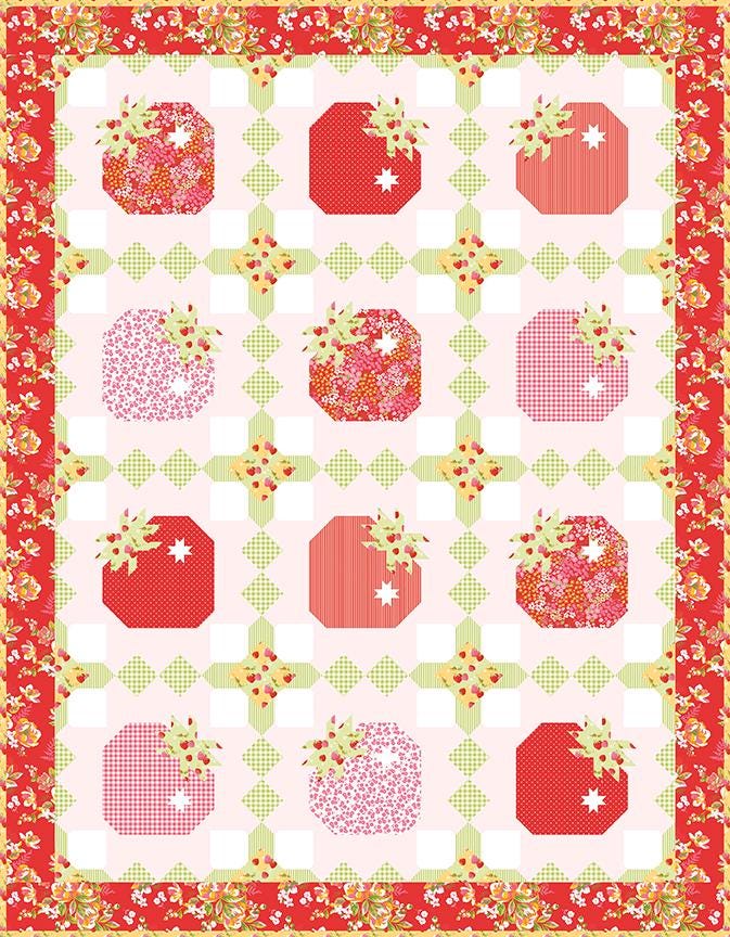 Wide Back Picnic Florals - Gingham Print in Red by My Mind's Eye; Approx. 107"/108" for Quilt Backing; Sold by the Yard