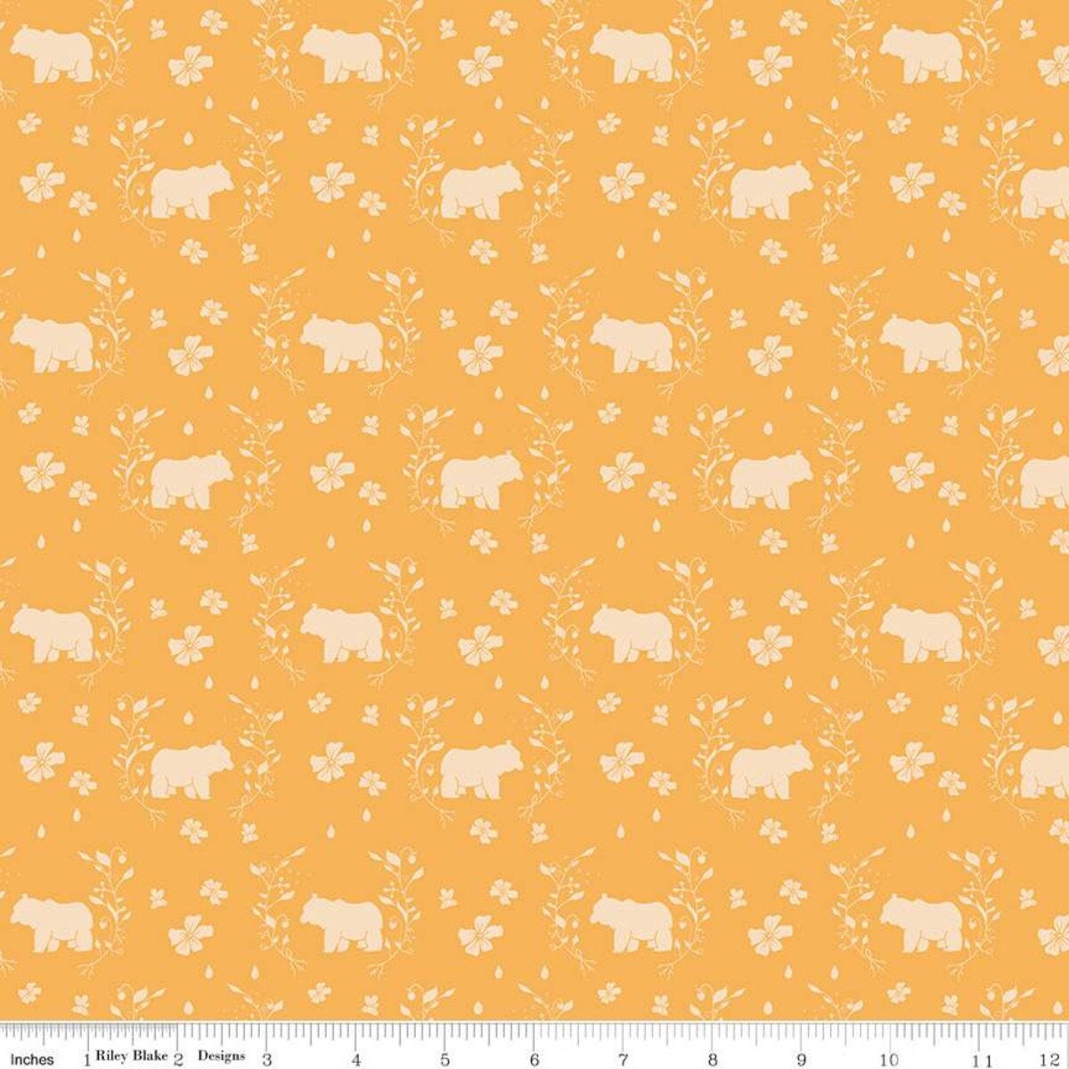 One Yard Cut Only - Strawberry Honey - Bears Creamsicle by Gracey Larson