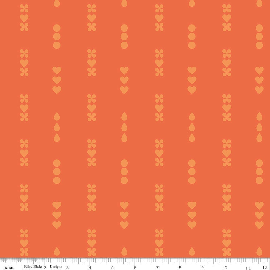Dream Lullaby - Orange by Kristy Lea of Quiet Play for Riley Blake Designs; Sold in Half Yard Increments