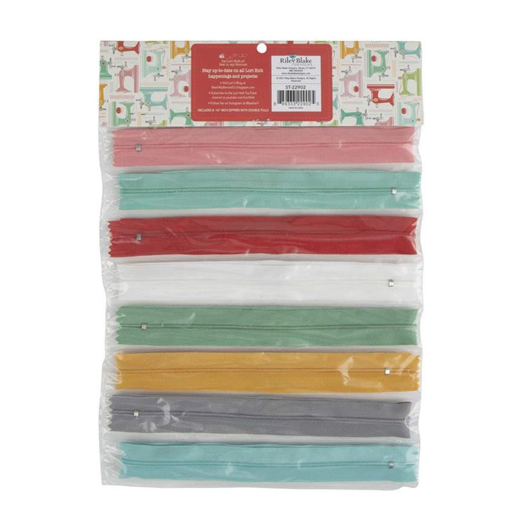 My Happy Place Zippers by Lori Holt of Bee in my Bonnet; Includes 8 - 16" inch zippers with double pulls