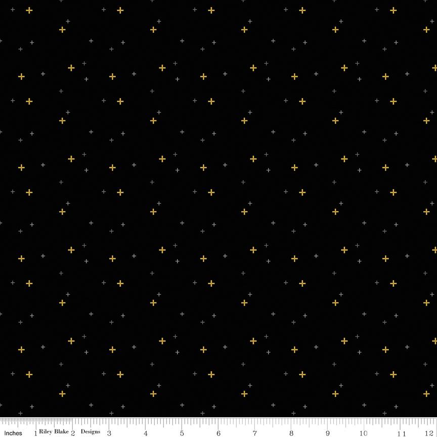 Sparkler - Black Sparkle by Melissa Mortenson for Riley Blake Designs; Sold in Half Yard Increments
