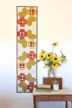 Fabric Kit for Fall Flower Table Runner; Pattern by Amy Chappell of Ameroonie Designs; Includes 8 different flower fabrics, backing, binding