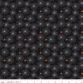 Beggar's Night Glow in the Dark Spiderwebs on Black by Sandy Gervais; Sold in Half Yard Increments