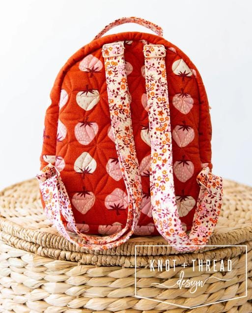 The Violet Backpack (Paper Pattern) by Knot and Thread Design; Finishes at Approx. 11" x 9" x 4"
