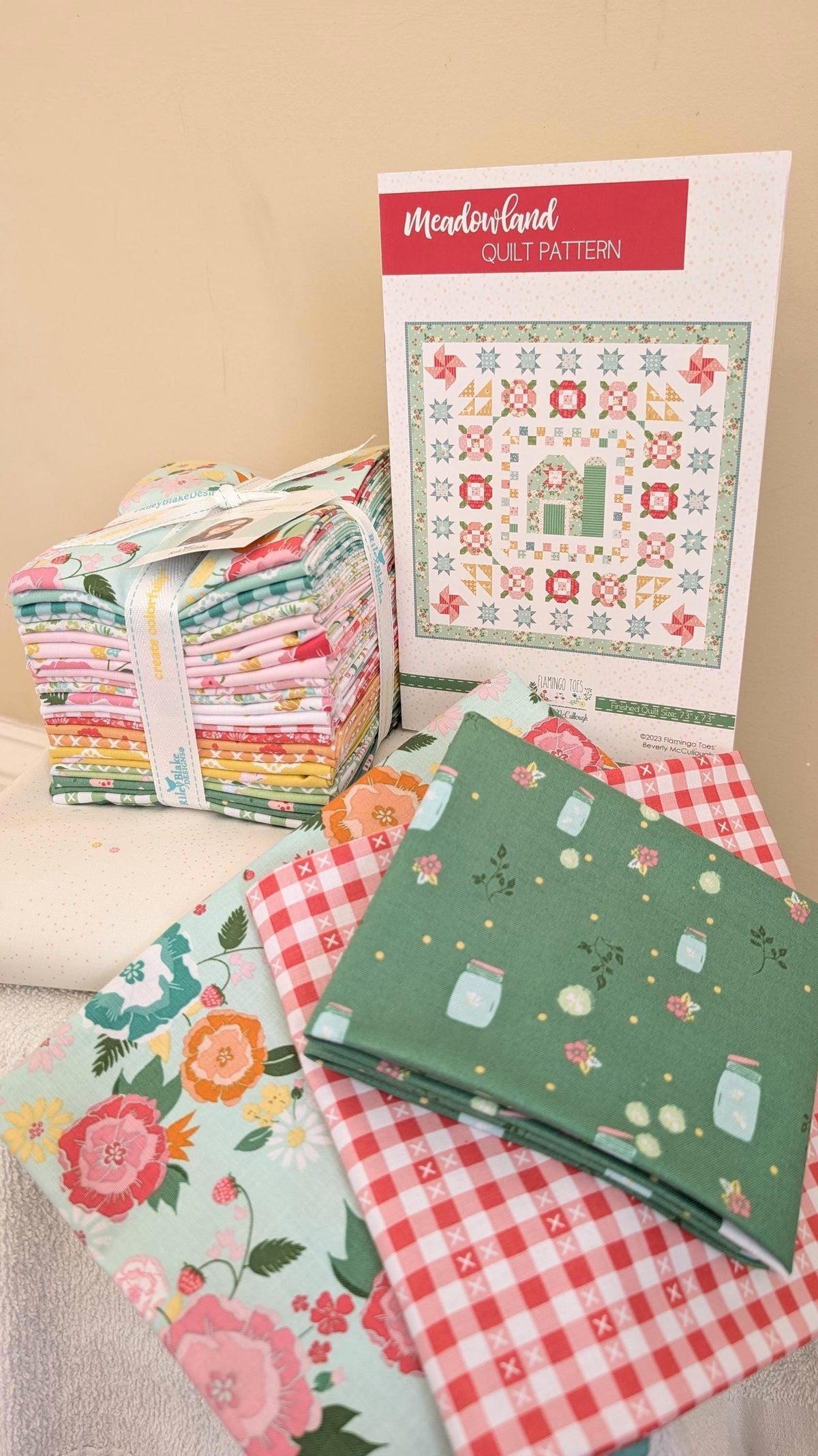 Meadowland Quilt Kit; Fabric from Summer Skies & Fireflies by Gracey Larson of Burlap and Blossom, Approx. 73" x 73" Quilt, Includes Pattern