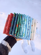 Winter Mix Fat Quarter Bundle with pieces from Lori Holt and Heather Peterson; 15 piece bundle, approx. 18" x 21" each