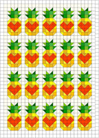 Quilt Kit for Scrappy Pineapple Love Quilt by Maker Valley; Includes 25 LVs, 12 Yellows, 10 Greens, and 10 Oranges; Finishes at ~ 54" x 76"