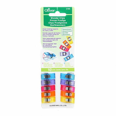Wonder Clips in Rainbow Colors by Clover Needlecraft, 10 pieces
