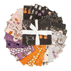 Spooky Schoolhouse Spellbooks on Charcoal Black by Melissa Mortenson; Sold in Half Yard Increments