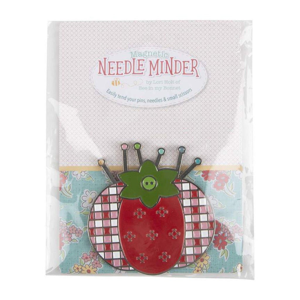 Enamel Tomato Pin Cushion Needle Minder by Lori Holt of Bee in my Bonnet; Approx. 2.5" x 3.75"