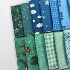 Quilt Kit for Do You Want to Sew a Snowman Quilt by Woolly Petals; Includes 18 Blue Fat Quarters, 7 Low Volume FQs, 1 Red FQ, Orange, Black