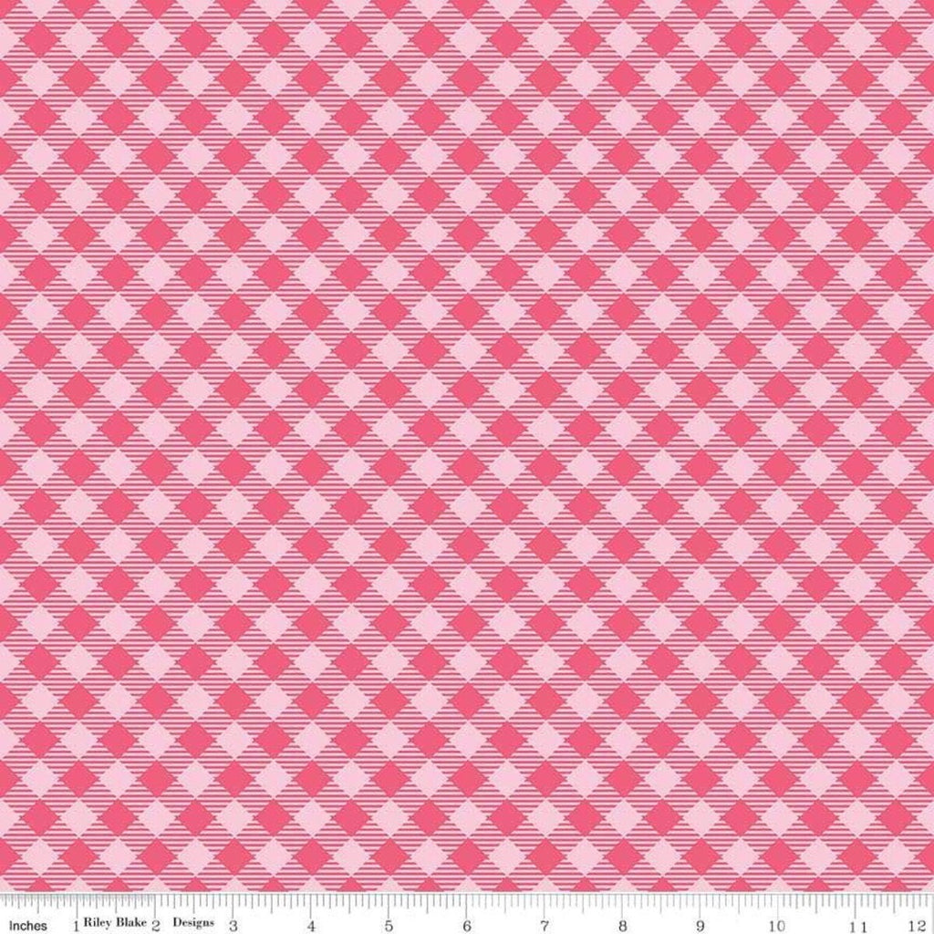 Bee Basics Gingham - Raspberry (Pink) by Lori Holt of Bee in my Bonnet; Sold in Half Yard Increments