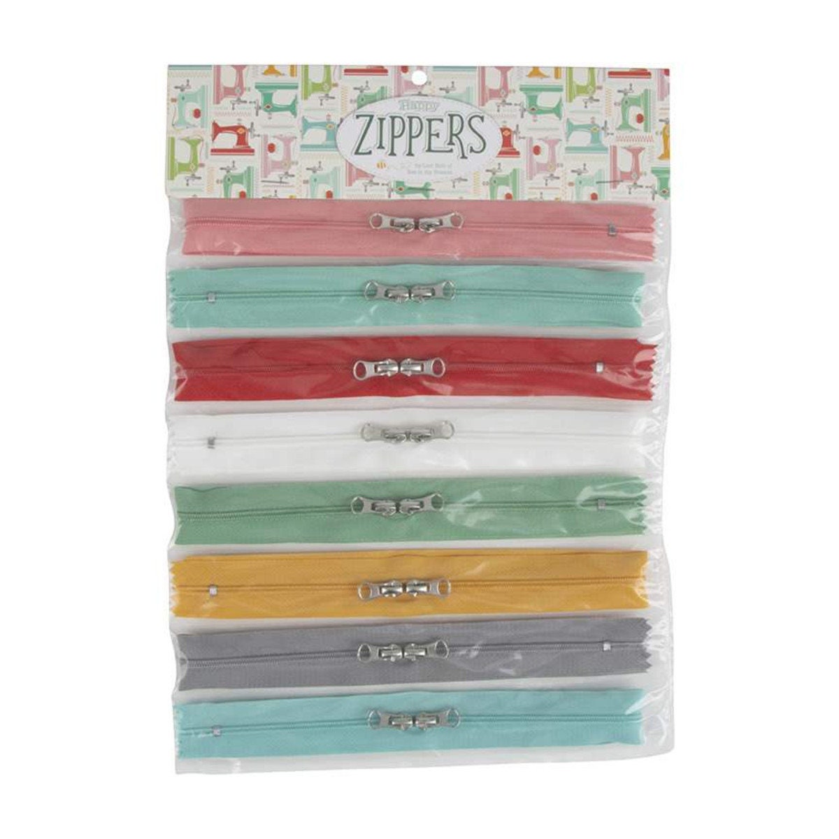 My Happy Place Zippers by Lori Holt of Bee in my Bonnet; Includes 8 - 16" inch zippers with double pulls