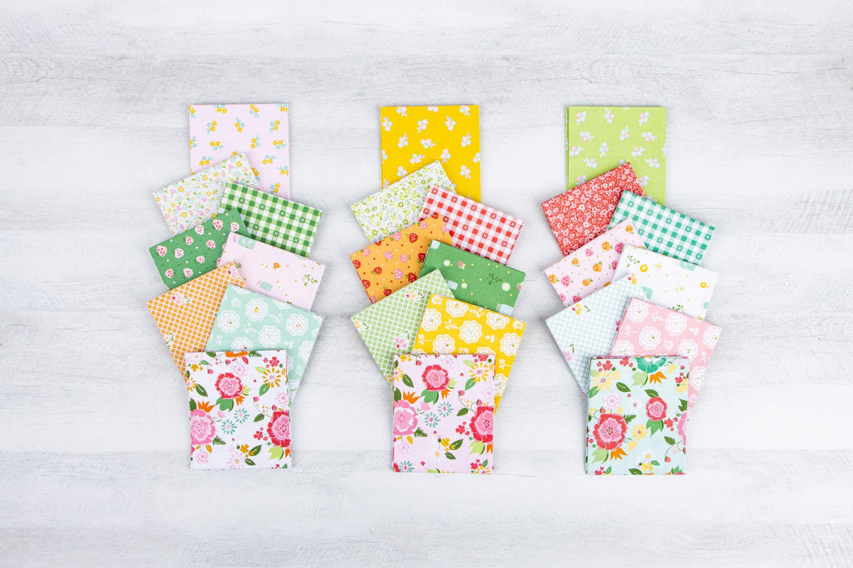 Summer Skies and Fireflies - Cone Flowers on White by Gracey Larson of Burlap and Blossom; Sold in Half Yard Increments