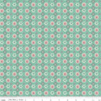 Piece & Plenty Blossom in Sea Glass Blue by Lori Holt of Bee in my Bonnet; Sold in Half Yard Increments