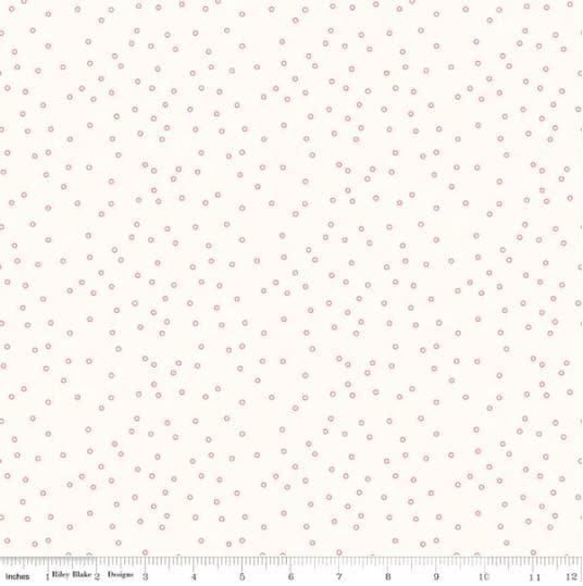 Bee Backgrounds Tiny Circles in Coral by Lori Holt of Bee in my Bonnet; Sold in Half Yard Increments