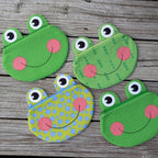 Handmade Frog Zipper Pouch; Froggy Zippy Critter Pouch