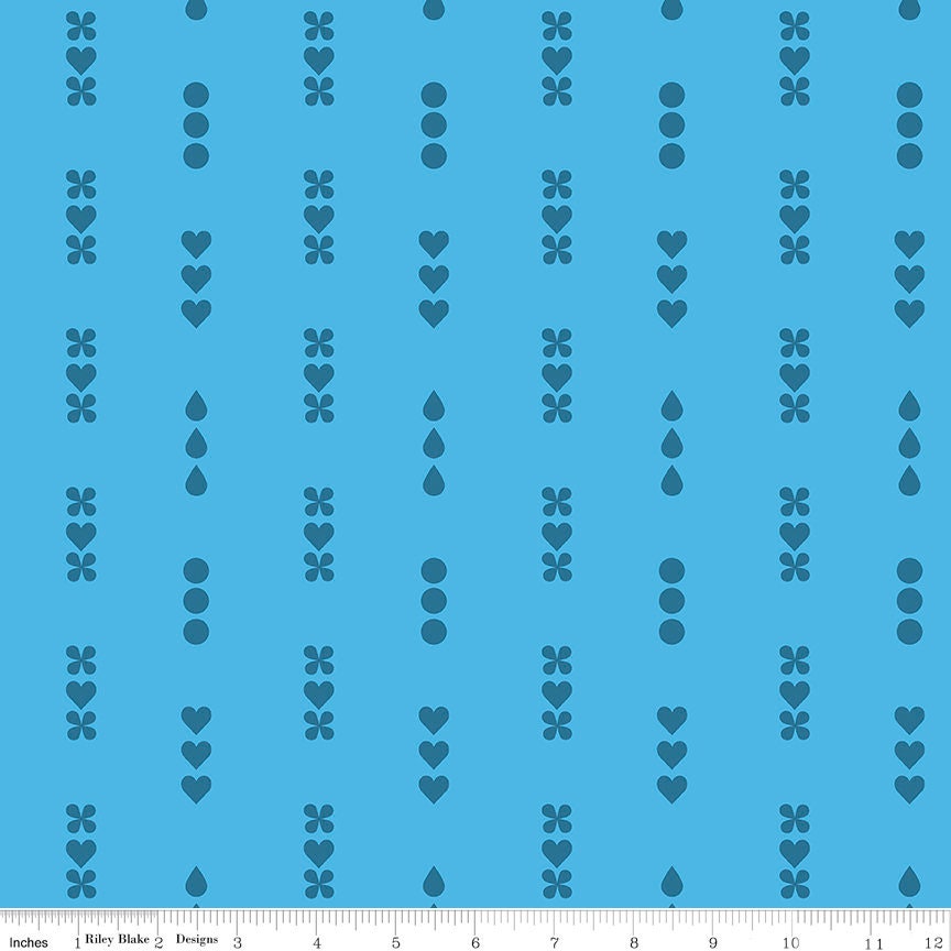 Dream Lullaby - Medium Blue by Kristy Lea of Quiet Play for Riley Blake Designs; Sold in Half Yard Increments