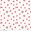 Gingham Berries on White from Berry Market by Beverly McCullough of Flamingo Toes; Sold in Half Yard Increments