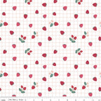 Gingham Berries on White from Berry Market by Beverly McCullough of Flamingo Toes; Sold in Half Yard Increments