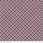 Sweet Freedom Gingham Picnic in Multicolor (Red white blue) by Beverly McCullough of Flamingo Toes; Sold in Half Yard Increments