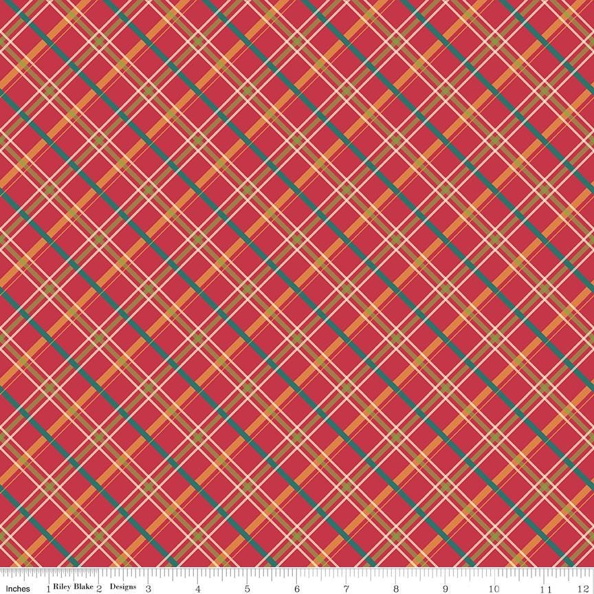 Autumn Afternoon Plaid on Berry Color by Heather Peterson of Anka's Treasures; Sold in Half Yard Increments