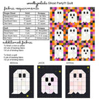 Quilt Kit for Rainbow Ghost Party Quilt by Woolly Petals; Includes 30 Rainbow FATTER Eighths, 8 LV FQs, 1 Black FQ, Half-Yard Star Fabric + Paper Pattern