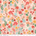 Stay Wild Main Floral Print on Peaches 'n Cream by Amanda Niederhauser; Sold in Half Yard Increments
