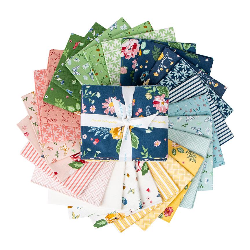 Melody Flower Fields in Clover Green by Beverly McCullough of Flamingo Toes; Sold in Half Yard Increments