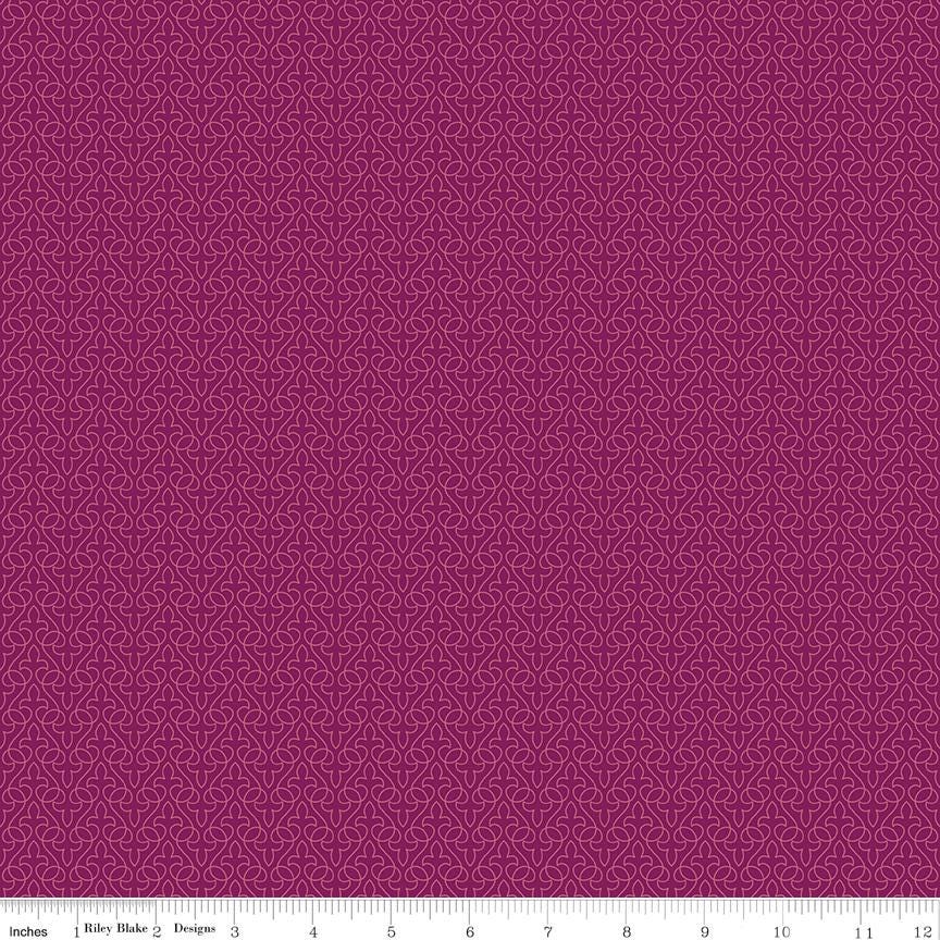 Little Witch Lace on Magenta (Purple) by Jennifer Long of Sew a Story; Sold in Half Yard Increments