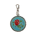 Rose Enamel Happy Charm for Mercantile Collection by Lori Holt of Bee in my Bonnet; Approx. 1.75" x 1 1/2" zipper pull