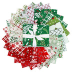 Mistletoe and Holly Scattered Bells on Hint of Mint by Beverly McCullough of Flamingo Toes; Sold in Half Yard Increments