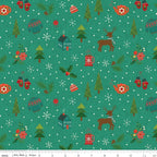 In From The Cold Winter Mix - Teal - by Heather Peterson of Anka's Treasures; Sold in Half Yard Increments