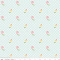 Summer Skies and Fireflies - Cone Flowers on White by Gracey Larson of Burlap and Blossom; Sold in Half Yard Increments