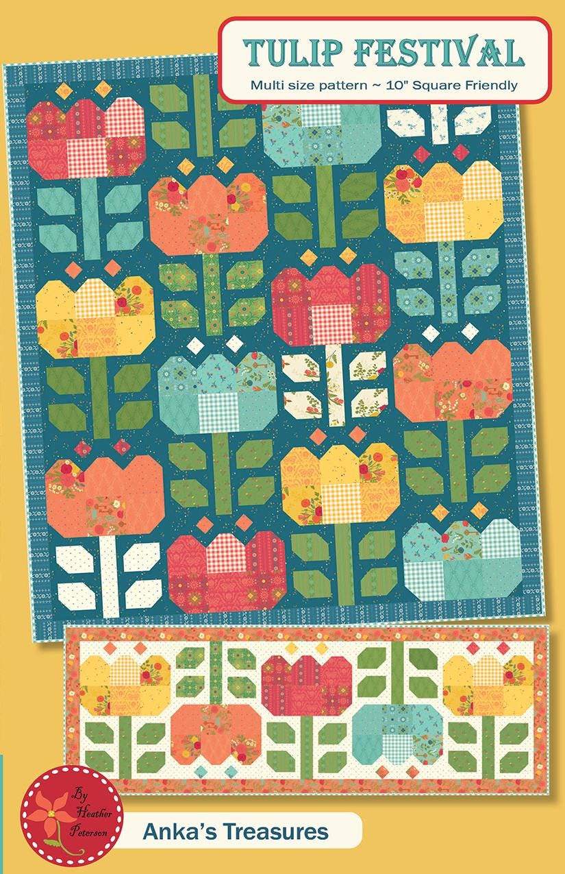 Quilt Kit for Tulip Festival - First Blooms Quilt by Heather Peterson of Anka's Treasures; Includes Paper Pattern