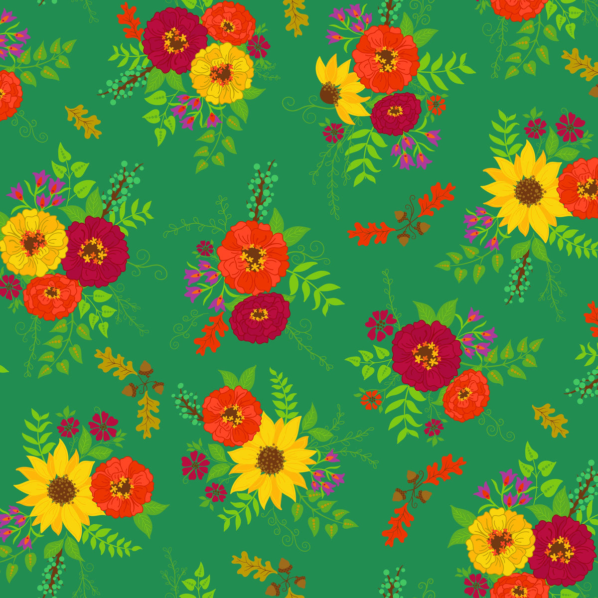 Fall Vibes Fat Quarter Bundle of 8 pieces, approx. 18" x 21" each