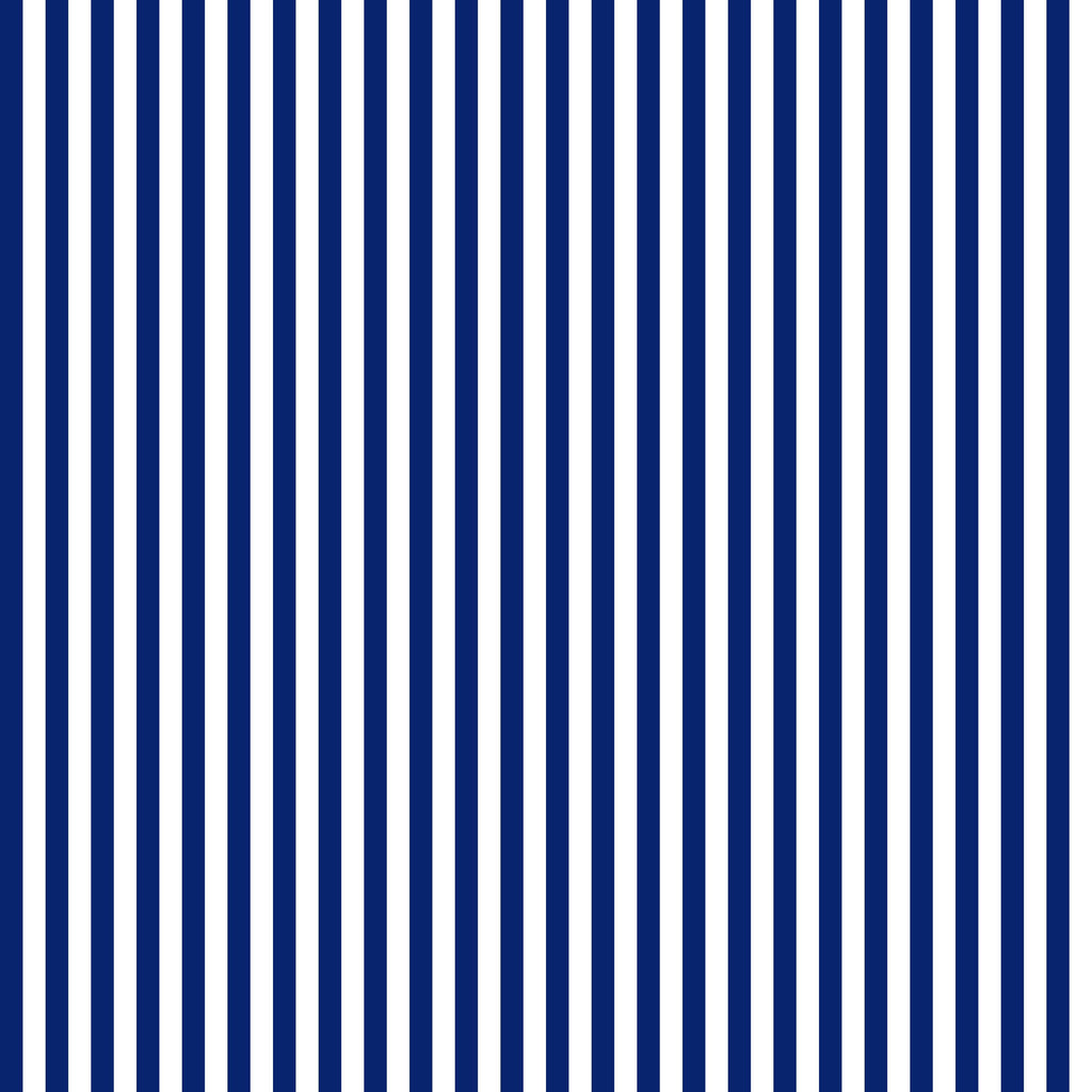 Navy 1/4 Inch Stripe on White; Basics Collection for Riley Blake Designs; Binding Fabric; Sold in Half Yard Increments